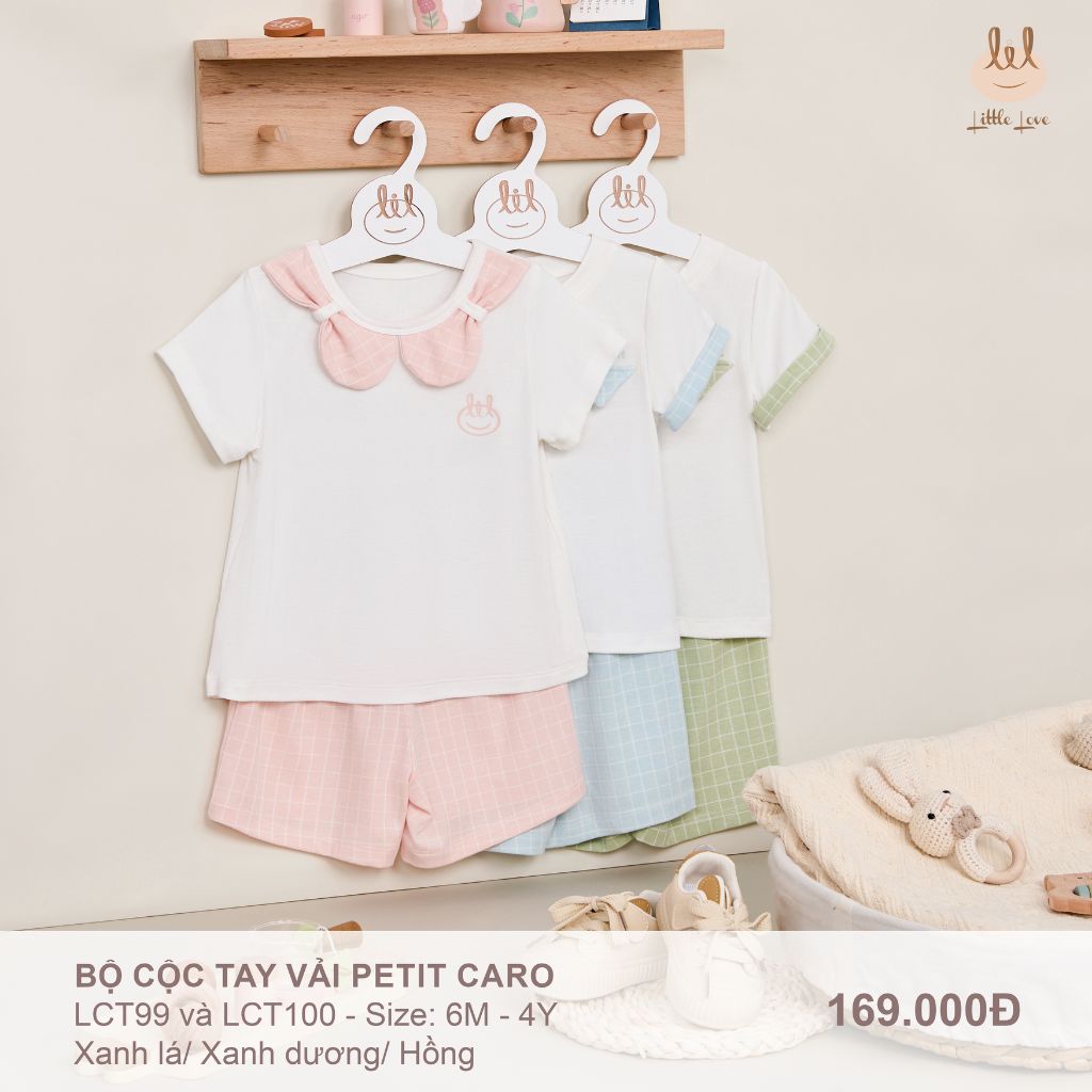 Bộ cộc tay vải petit caro